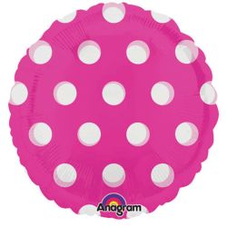 בלון מיילר 18- עגול ורוד עם נקודות