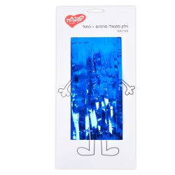 קישוט תליה וילון 1X2מ ופרנזים-מטאלי כחול