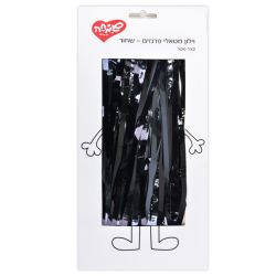 קישוט תליה וילון 1X2מ ופרנזים-מטאלי שחור