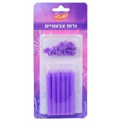 נרות ג'מבו 12 יח-דגם סגול