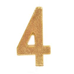 נר גדול מנצנץ מעמד לבן זהב - ספרה 4