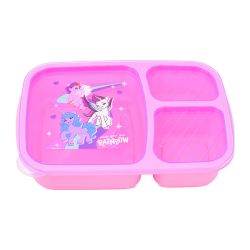 קופסת אוכל מחולקת שלושה תאים - הפוני הקטן שלי פסטל