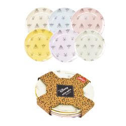 סט 6 צלחות מלמין עם חבק - פו הדב