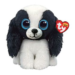 בובת TY עיניים גדולות (S)-סיסי הכלב שחור/לבן