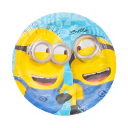 צלחות נייר 18 ס''מ 8 יח- מיניונים מסיבה