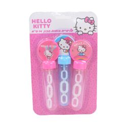 שלישיית בועות סבון 14 ס''מ בבליסטר - הלו קיטי