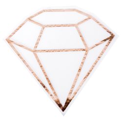 מפיות נייר צורני- 16 יח- יהלום הטבעת רוז גולד