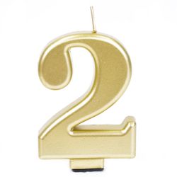 נר גדול עם מעמד שחור זהב מטאלי - ספרה 2