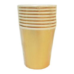 כוסות נייר 8יח-רוז גולד