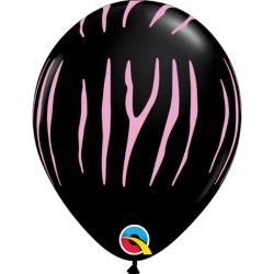 בלון Q5 שחור עם פסים ורודים 100 יח