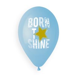בלון G120 מודפס BORN TO SHINE צבע תכלת