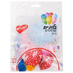 בלון GS110 מודפס יום הולדת שמח נקודות - 10יח
