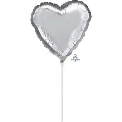 בלון על מקל 4 - לב כסף