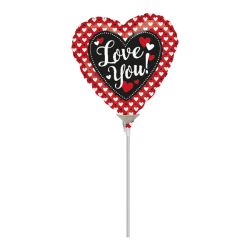 בלון על מקל 9- לב על לב LOVE YOU
