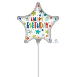 בלון על מקל 9- כוכב - HBD כוכבים ונקודות