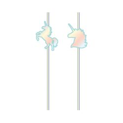 קש חד קרן צבעים מתחלפים 197 ממ-6 יח עם הטבעה