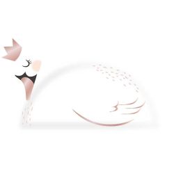 צלחת נייר צורנית- ברבור 23 סמ עם הטבעות- 6 יח