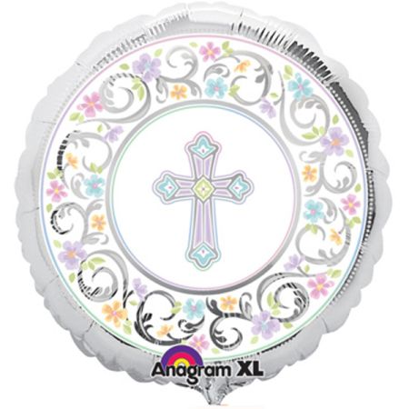 בלון מיילר 18-עגול צלב שחור/אפור