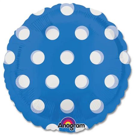 בלון מיילר 18- חלק כחול עם נקודות לבנות