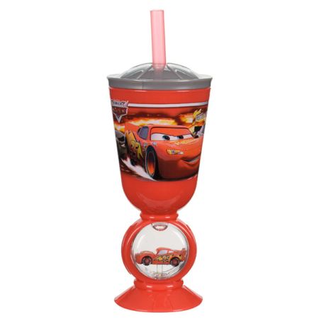 כוס כיפה מעוצבת עם קש - מכוניות דגם עולם המכוניות