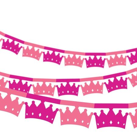 שרשרת נייר ורודה - כתר נסיכה