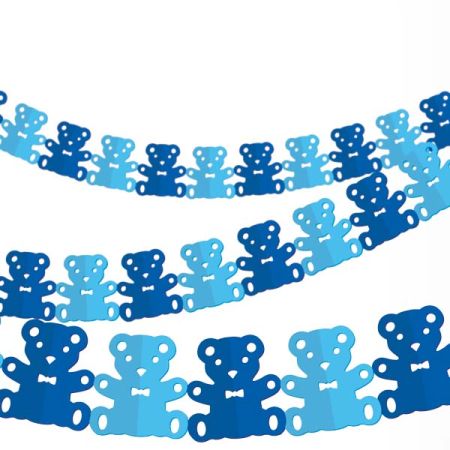 שרשרת נייר כחולה  - דובי