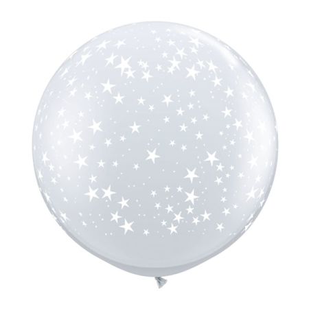 בלון Q3feet-מודפס כוכבים קטנים שקוף-2יח בשקית