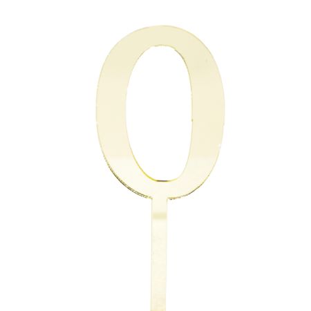 טופר אקרילי לעוגה קטן 1יח-מס 0 זהב