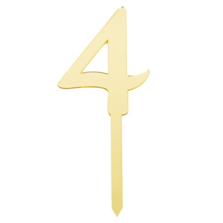 טופר אקרילי לעוגה קטן 1יח-מס 4 זהב