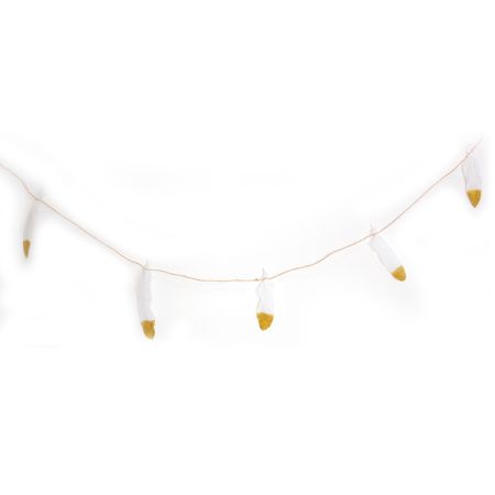 באנר שרשרת נוצות טבולות-גליטר זהב