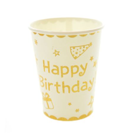 כוסות נייר 300מל 10יח-HB-זהב לייזר