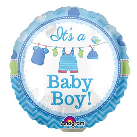 בלון על מקל 9- בייבי בוי תכלת חבל כביסה