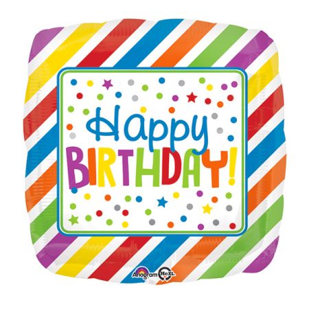 בלון מיילר 18-אנגלית HB מרובע פסים ונקוד