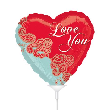 בלון על מקל 4- ILOVEU אוריינטלי