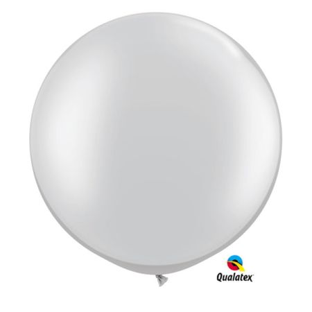 בלון Q3feet חלק-כסף מטאלי-2יח בשקית