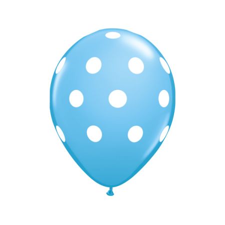 בלון Q11 תכלת מודפס נקודות לבנות 50 יח