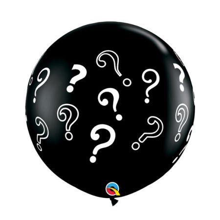 בלון Q3feet-מודפס סימן שאלה שחור-2יח בשקית