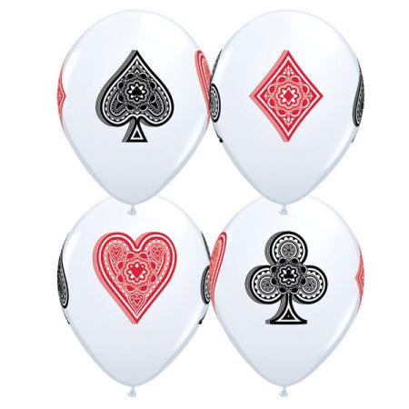 בלון Q11 מודפס קלפים לבן 50 יח