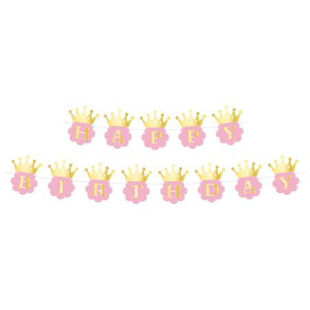 באנר שרשרת אותיות HB עם כתר-זהב