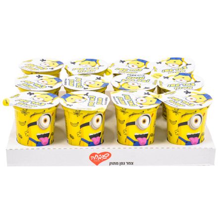 צמר גפן מתוק 20 גרם -12 יח' בדיספליי מיניונים בטעם בננה YELLOW