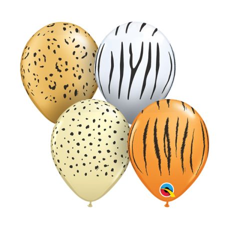 בלון Q5 מעורב צבעים מודפס ספארי - 100 יח