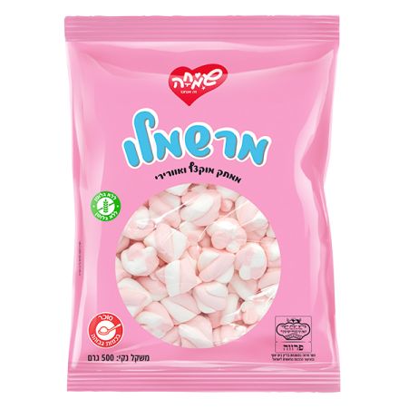 מרשמלו 500 גרם - טוויסט תות וניל ורוד לבן