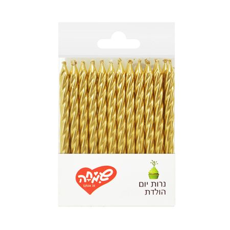 24 נרות נוצצים עם מעמד- זהב