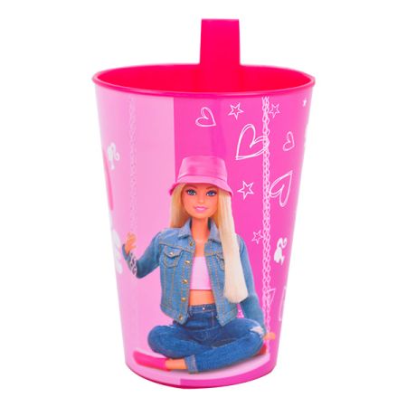 כוס פלסטיק עם קשית - ברבי קלאסית