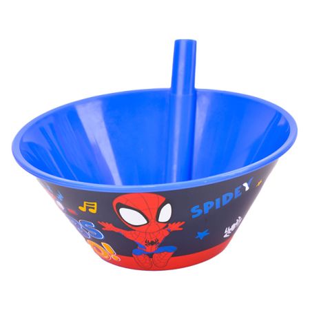 קערת פלסטיק עם קשית - ספיידי וחבריו המופלאים