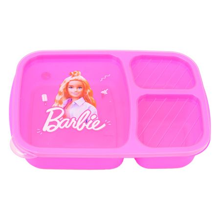 קופסת אוכל מחולקת שלושה תאים - ברבי קלאסית