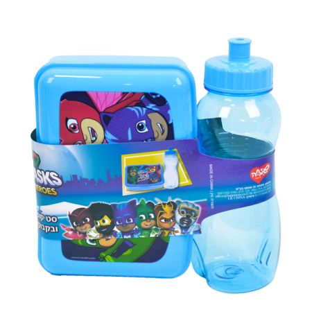 סט קופסת אוכל ובקבוק פלסטיק - כוח פיג'י SUPER TEAM