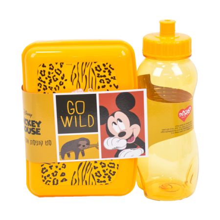 סט קופסת אוכל ובקבוק פלסטיק - מיקי ג'ונגל