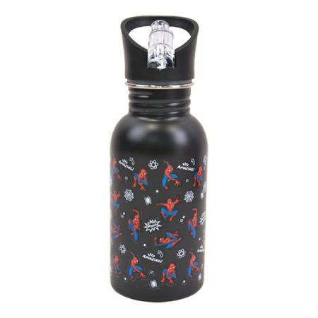 בקבוק נירוסטה פיית פלסטיק 480 מל -ספיידרמן