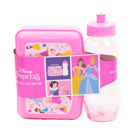 סט קופסת אוכל ובקבוק פלסטיק - נסיכות קשת